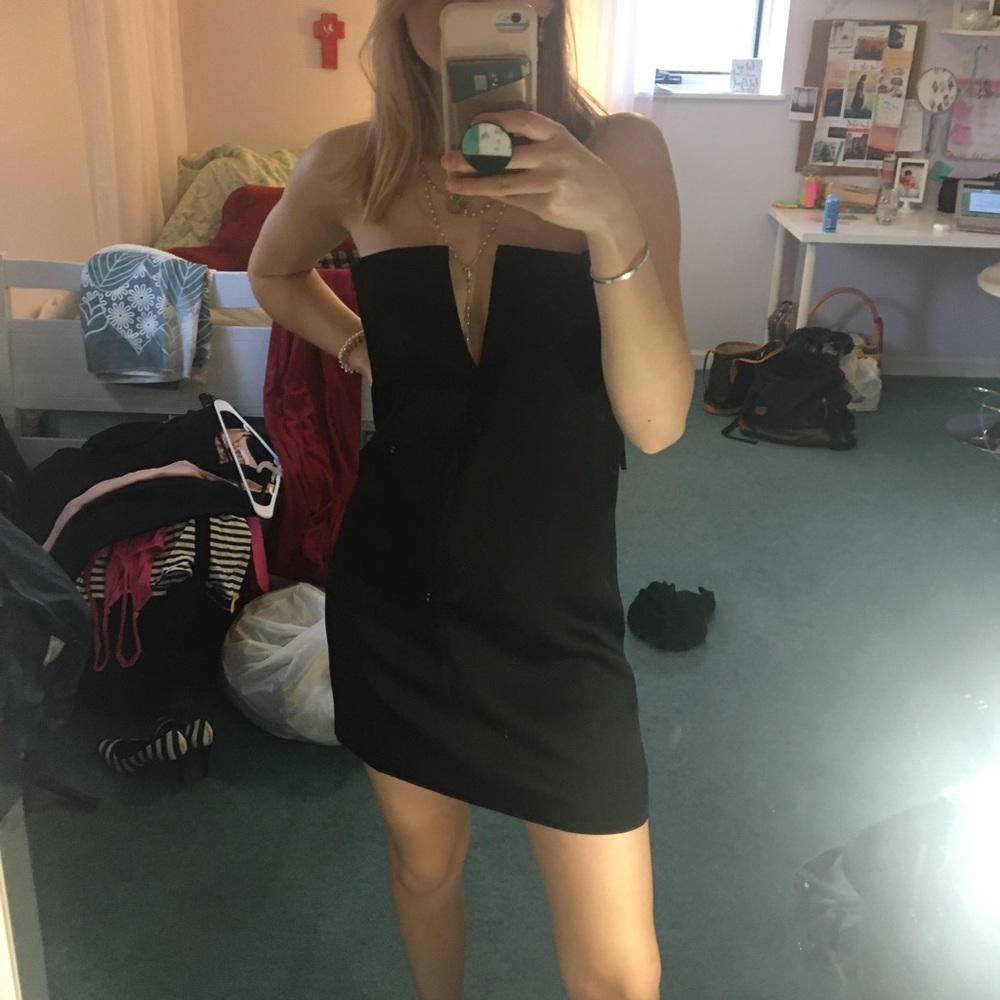 Strapless little black dress